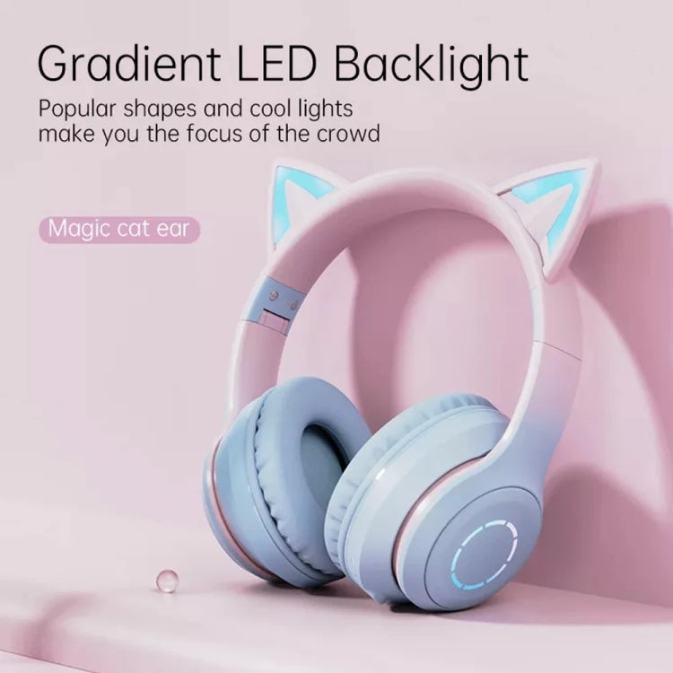 BT029C RGB Dual Modes Cat Ear Wireless Bluetooth Headphone(Green) - Headset & Headphone by buy2fix | Online Shopping UK | buy2fix