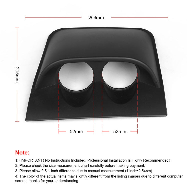 Car 52mm 2 Holes Dash Gauge Meter Pod Mount Holder, Style:Black - Decoration Rings by buy2fix | Online Shopping UK | buy2fix