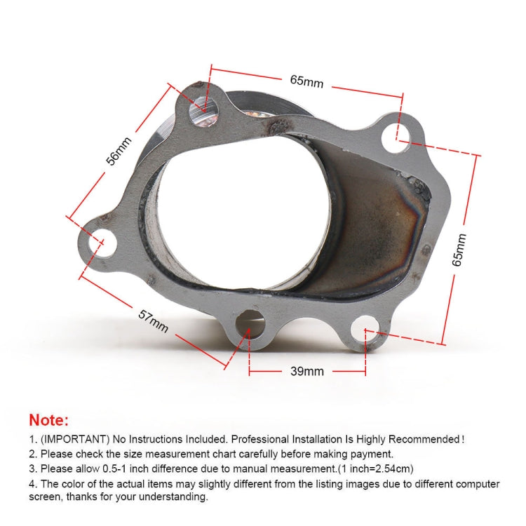 Car Modified 63mm Turbo Down Pipe V-band Adapter with Clamp Flange - Engine Fittings by buy2fix | Online Shopping UK | buy2fix