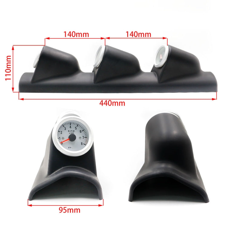 Car Modified 3 in 1 Tachometer Water Temperature Gauge Oil Pressure Gauge, with Left-hand Drive Three Hole by buy2fix
