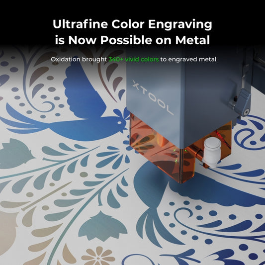 XTOOL D1 Pro-20W High Accuracy DIY Laser Engraving & Cutting Machine + Rotary Attachment + Raiser Kit, Plug Type:US Plug(Golden Red) by XTOOL