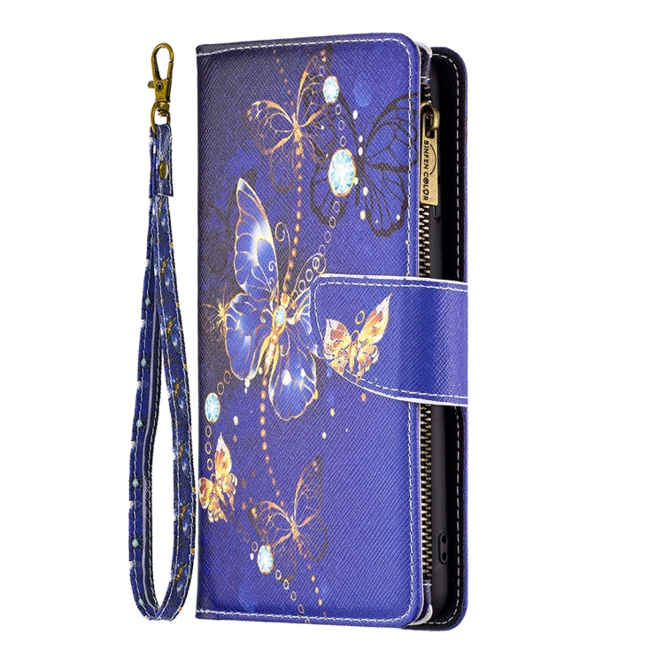 For Nothing Phone 1 Colored Drawing Pattern Zipper Leather Phone Case(Purple Butterfly) - Nothing Cases by buy2fix | Online Shopping UK | buy2fix