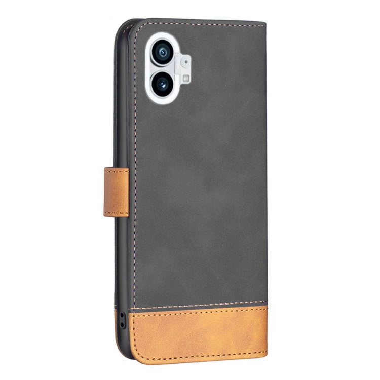 For Nothing Phone 1 BF11 Color Matching Skin Feel Leather Phone Case(Black) - Nothing Cases by buy2fix | Online Shopping UK | buy2fix