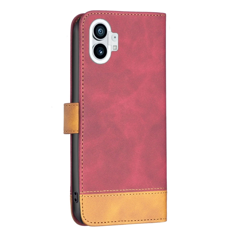 For Nothing Phone 1 BF11 Color Matching Skin Feel Leather Phone Case(Red) - Nothing Cases by buy2fix | Online Shopping UK | buy2fix