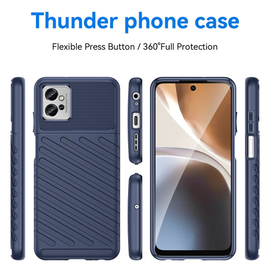 For Motorola Moto G32 Thunderbolt Shockproof TPU Protective Soft Phone Case(Blue) by buy2fix
