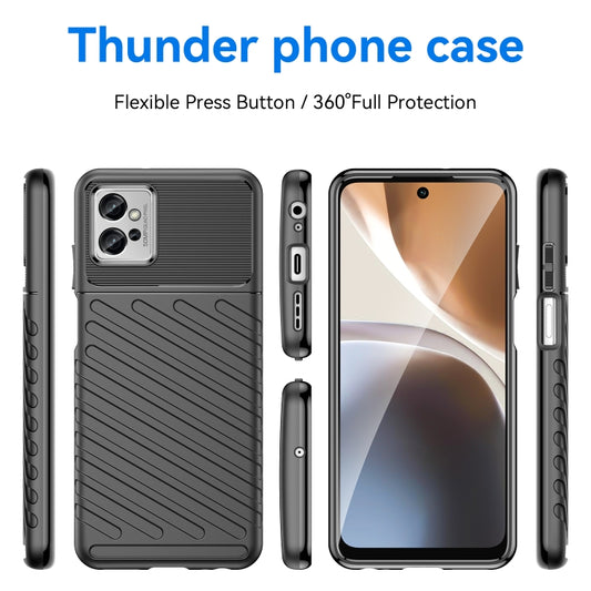 For Motorola Moto G32 Thunderbolt Shockproof TPU Protective Soft Phone Case(Black) by buy2fix