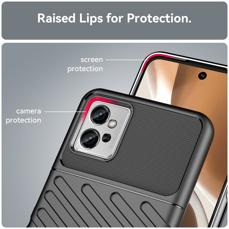 For Motorola Moto G32 Thunderbolt Shockproof TPU Protective Soft Phone Case(Black) by buy2fix