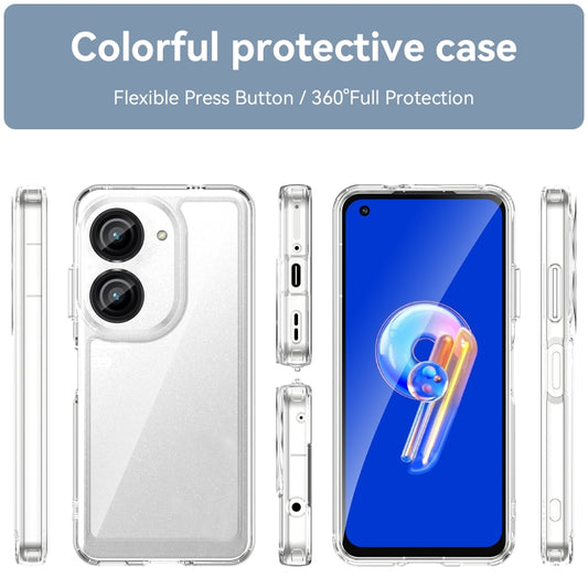 For Asus ZenFone 9 Colorful Series Acrylic + TPU Phone Case(Transparent) by buy2fix