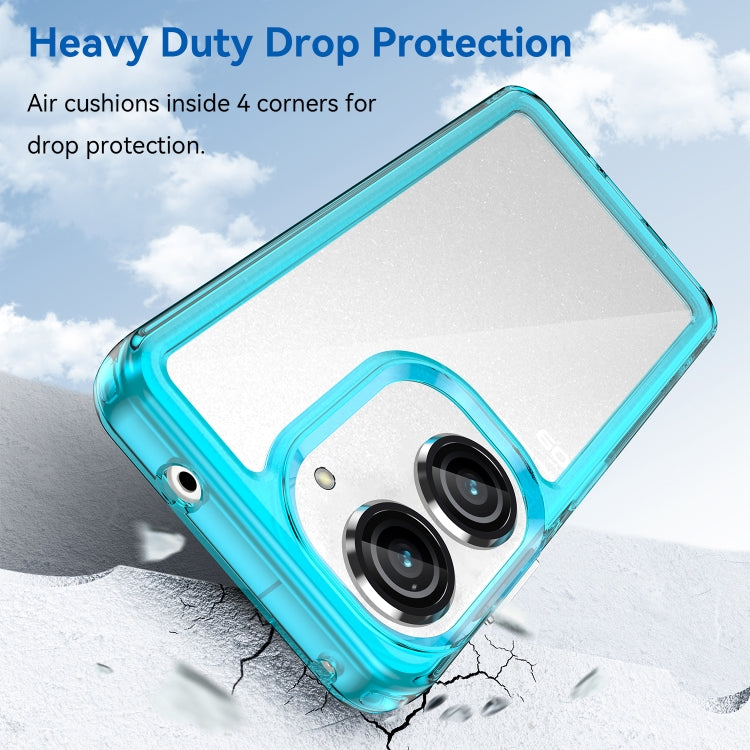 For Asus ZenFone 9 Colorful Series Acrylic + TPU Phone Case(Transparent Blue) - ASUS Cases by buy2fix | Online Shopping UK | buy2fix