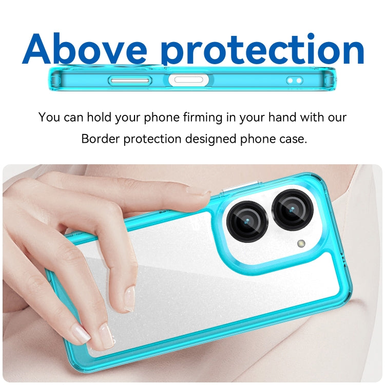For Asus ZenFone 9 Colorful Series Acrylic + TPU Phone Case(Transparent Blue) - ASUS Cases by buy2fix | Online Shopping UK | buy2fix