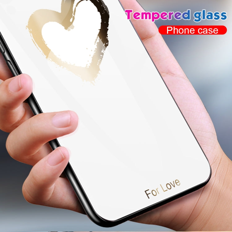 For OnePlus Nord 2 5G Colorful Painted Glass Phone Case(Black Love) - OnePlus Cases by buy2fix | Online Shopping UK | buy2fix