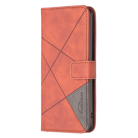For Nothing Phone 1 Magnetic Buckle Rhombus Texture Leather Phone Case(Brown) - Nothing Cases by buy2fix | Online Shopping UK | buy2fix