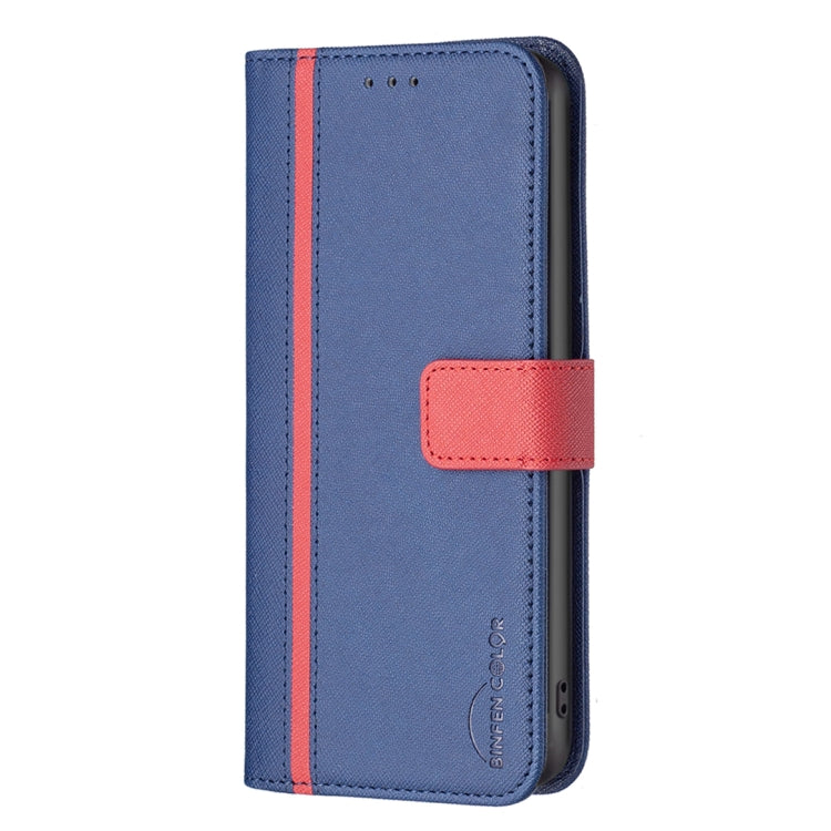 For Nothing Phone 1 BF13 Color Matching Cross Texture Leather Phone Case(Blue) - Nothing Cases by buy2fix | Online Shopping UK | buy2fix