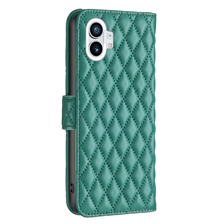 For Nothing Phone 1 Diamond Lattice Wallet Leather Flip Phone Case(Green) - Nothing Cases by buy2fix | Online Shopping UK | buy2fix