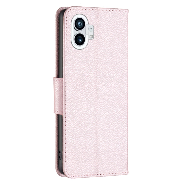For Nothing Phone 1 Litchi Texture Pure Color Leather Phone Case(Rose Gold) - Nothing Cases by buy2fix | Online Shopping UK | buy2fix