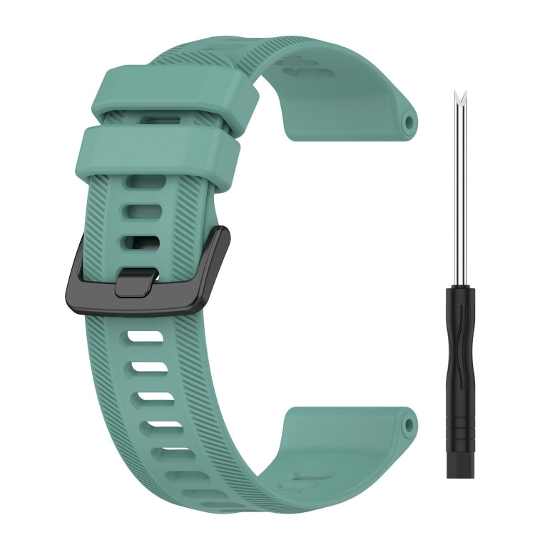 For Garmin Forerunner 955 22mm Silicone Twill Watch Band(Pine Green) - Watch Bands by buy2fix | Online Shopping UK | buy2fix