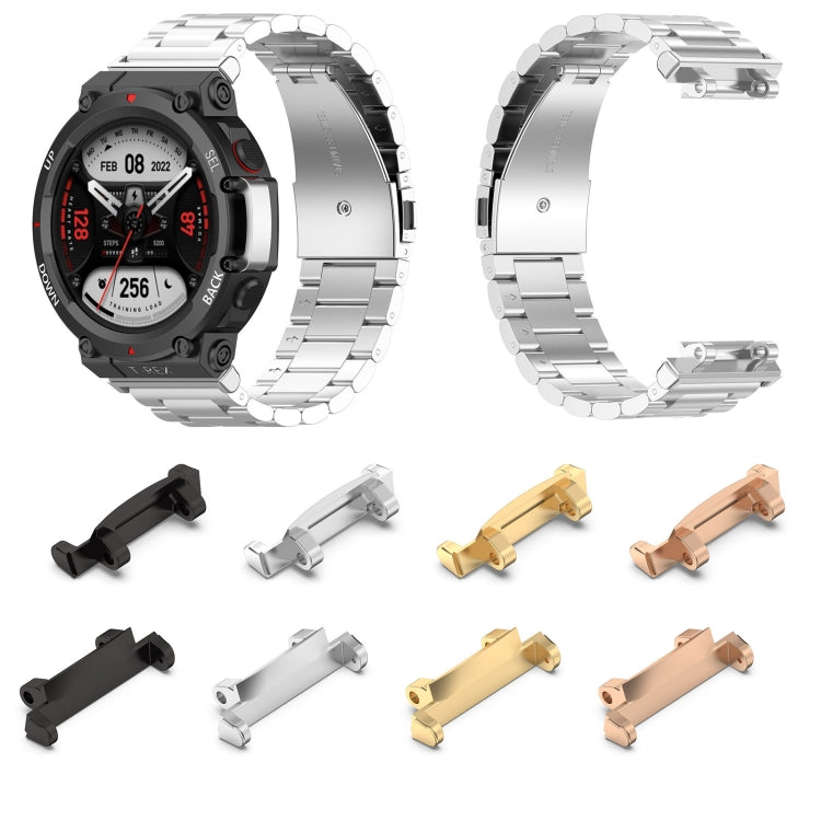 For AMAZFIT T-Rex 2 2 in 1 Metal Watch Band Connectors(Rose Gold) by buy2fix