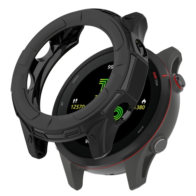For Garmin Forerunner 955 Armor Hollow TPU Watch Case(Black) - Watch Cases by buy2fix | Online Shopping UK | buy2fix