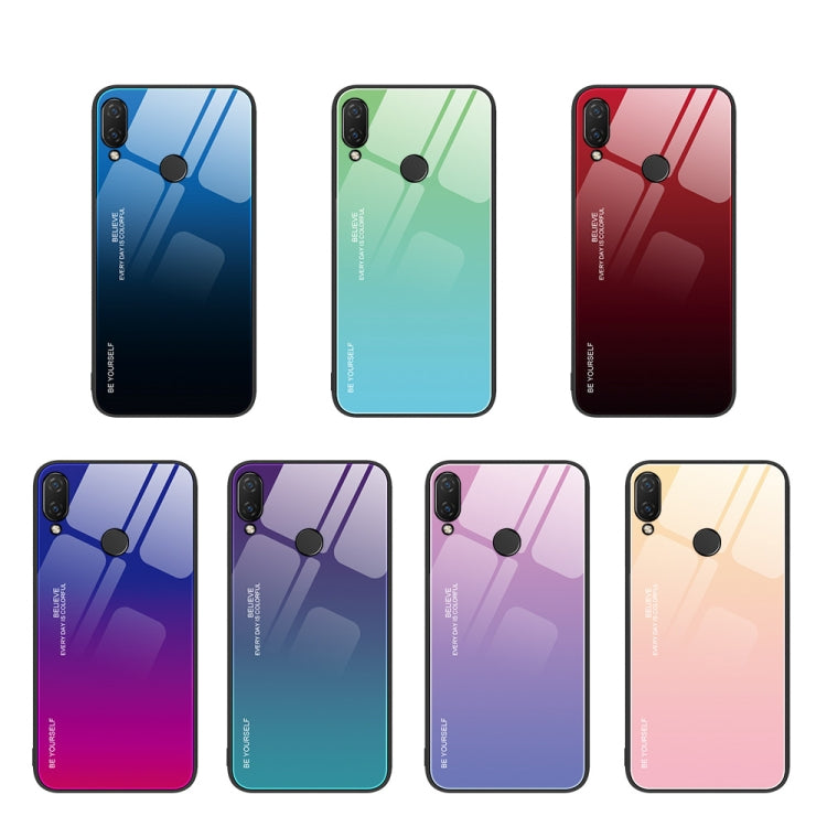 For Huawei nova 3i Gradient Color Glass Case(Red Black) - Huawei Cases by buy2fix | Online Shopping UK | buy2fix