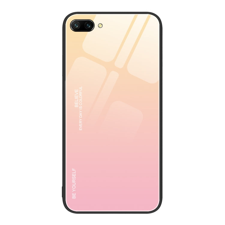 For Honor 10 Gradient Color Glass Phone Case(Yellow Pink) - Honor Cases by buy2fix | Online Shopping UK | buy2fix