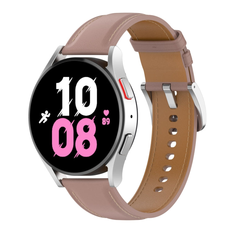 For Samsung Galaxy Watch 5 40mm Premium Leather Watch Band(Dark Pink) - Watch Bands by buy2fix | Online Shopping UK | buy2fix