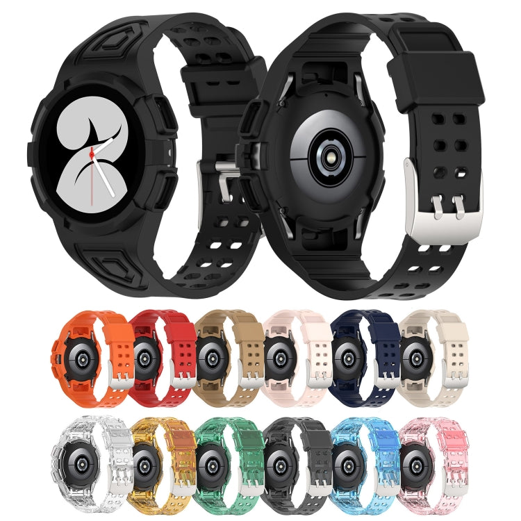 For Samsung Galaxy Watch5 44mm Silicone Integrated Watch Band(Transparent White) by buy2fix