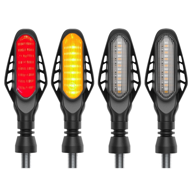 4 PCS Modified Motorcycle 16LEDs Brake Turn Tail Light, Transparent Shell(Red Light + Yellow Light) - Turn Signal by buy2fix | Online Shopping UK | buy2fix