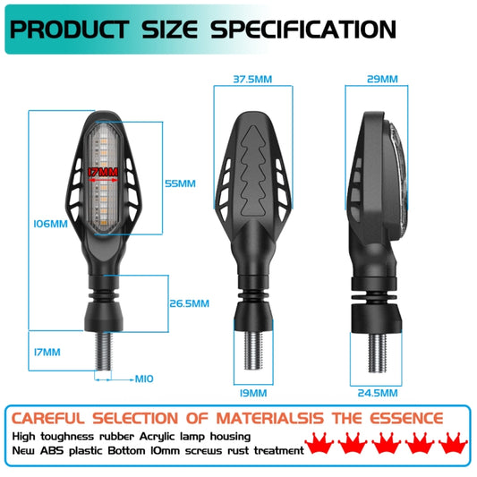 4 PCS Modified Motorcycle 16LEDs Brake Turn Tail Light, Transparent Shell(Red Light + Yellow Light) by buy2fix