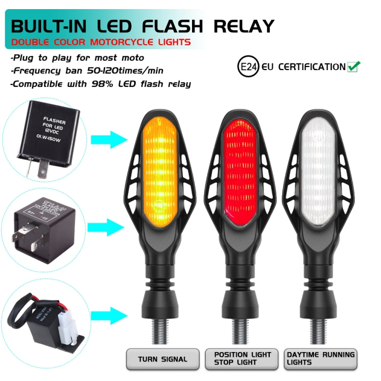 4 PCS Modified Motorcycle 16LEDs Brake Turn Tail Light, Smoked Shell(Red Light + Yellow Light) - Turn Signal by buy2fix | Online Shopping UK | buy2fix