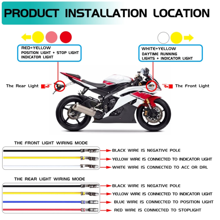 4 PCS Modified Motorcycle 16LEDs Brake Turn Tail Light, Smoked Shell(Red Light + Yellow Light) - Turn Signal by buy2fix | Online Shopping UK | buy2fix