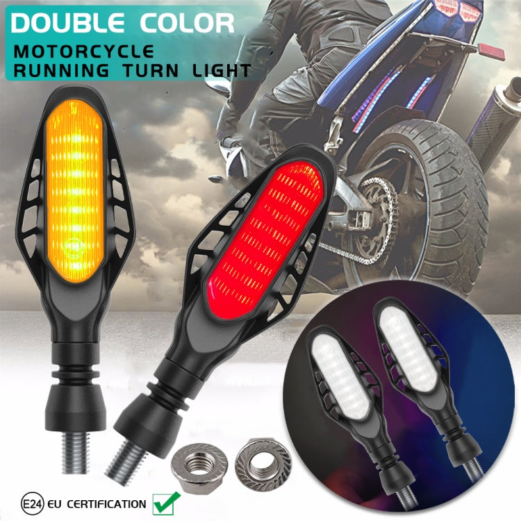 4 PCS Modified Motorcycle 16LEDs Brake Turn Tail Light, Smoked Shell(White Light + Yellow Light) by buy2fix