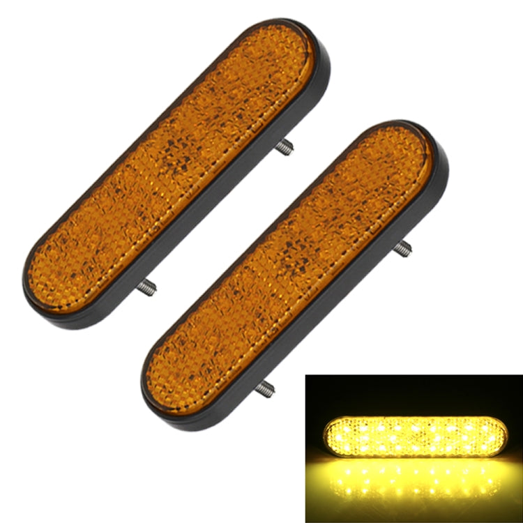2 PCS 24LED Reflector Brake Light Turn Signal Light(Yellow Shell Yellow Light) - Turn Signal by buy2fix | Online Shopping UK | buy2fix