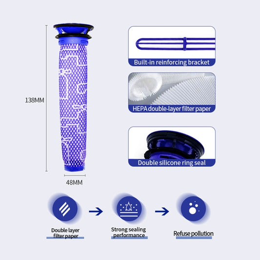 Vacuum Cleaner Screen Post Filter Pre-filter For Dyson V7 / V8 / V6 by buy2fix