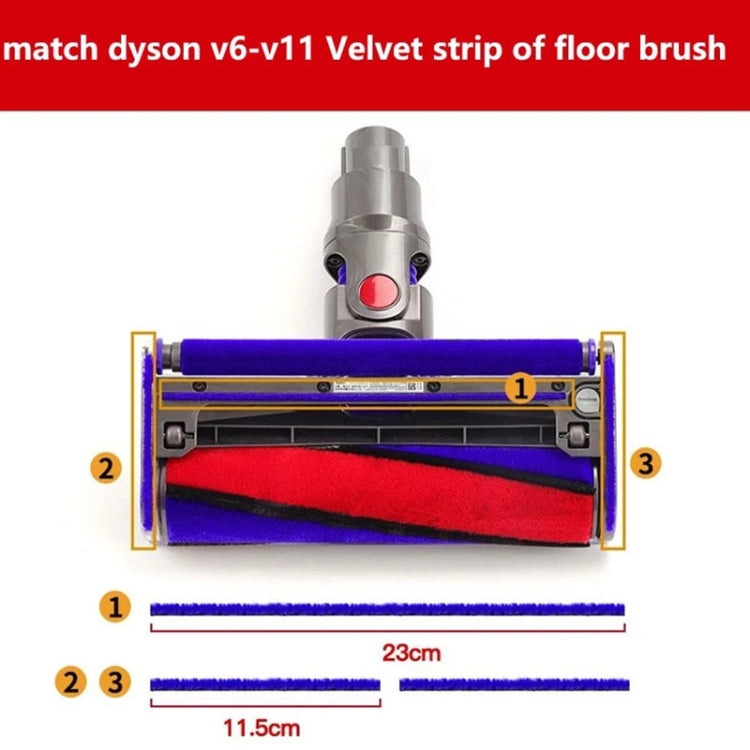 2 in 1 Velvet Strip Soft Velvet Floor Brush Hose Strips For Dyson V7 / V8 / V10 / V11 by buy2fix