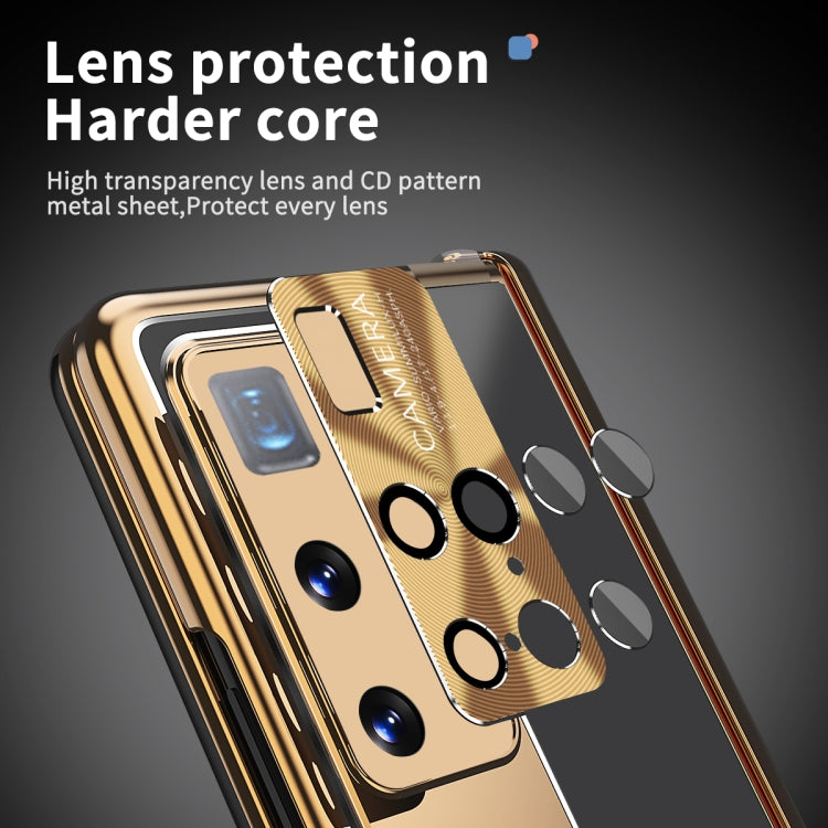 For Huawei Mate X2 Aluminum Alloy Double Hinge Shockproof Phone Protective Case(Black Gold) by buy2fix