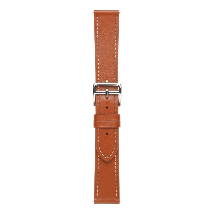 For Samsung Galaxy Watch5 Pro 45mm/5 44mm/5 40mm Plain Weave Leather Watch Band(Brown) - Watch Bands by buy2fix | Online Shopping UK | buy2fix