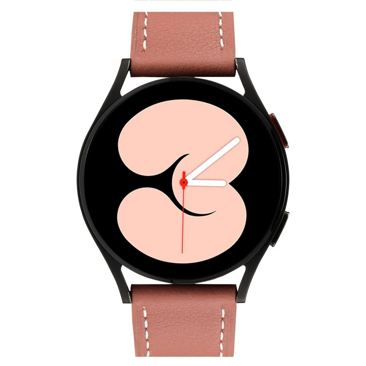 For Samsung Galaxy Watch5 Pro 45mm/5 44mm/5 40mm Plain Weave Leather Watch Band(Dark Pink) - Watch Bands by buy2fix | Online Shopping UK | buy2fix