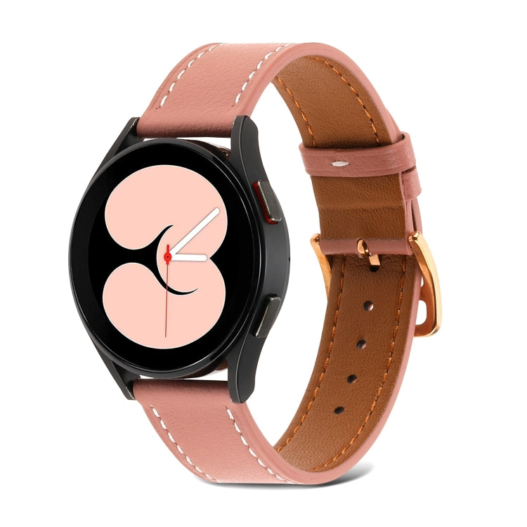 For Samsung Galaxy Watch5 Pro 45mm/5 44mm/5 40mm Plain Weave Leather Watch Band(Dark Pink) - Watch Bands by buy2fix | Online Shopping UK | buy2fix