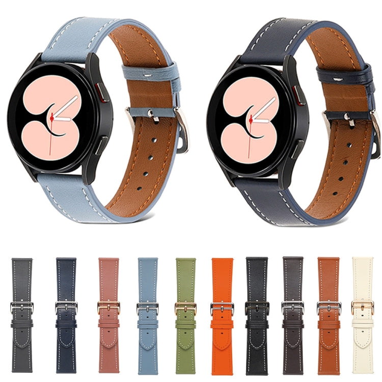 For Samsung Galaxy Watch5 Pro 45mm/5 44mm/5 40mm Plain Weave Leather Watch Band(Dark Pink) - Watch Bands by buy2fix | Online Shopping UK | buy2fix