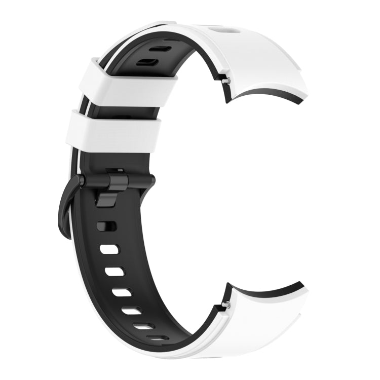 For Samsung Galaxy Watch5 Pro 45mm/5 44mm/5 40mm Two-color Silicone Strap Watch Band(White Black) - Watch Bands by buy2fix | Online Shopping UK | buy2fix