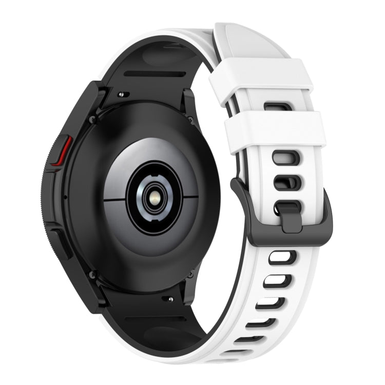For Samsung Galaxy Watch5 Pro 45mm/5 44mm/5 40mm Two-color Silicone Strap Watch Band(White Black) - Watch Bands by buy2fix | Online Shopping UK | buy2fix