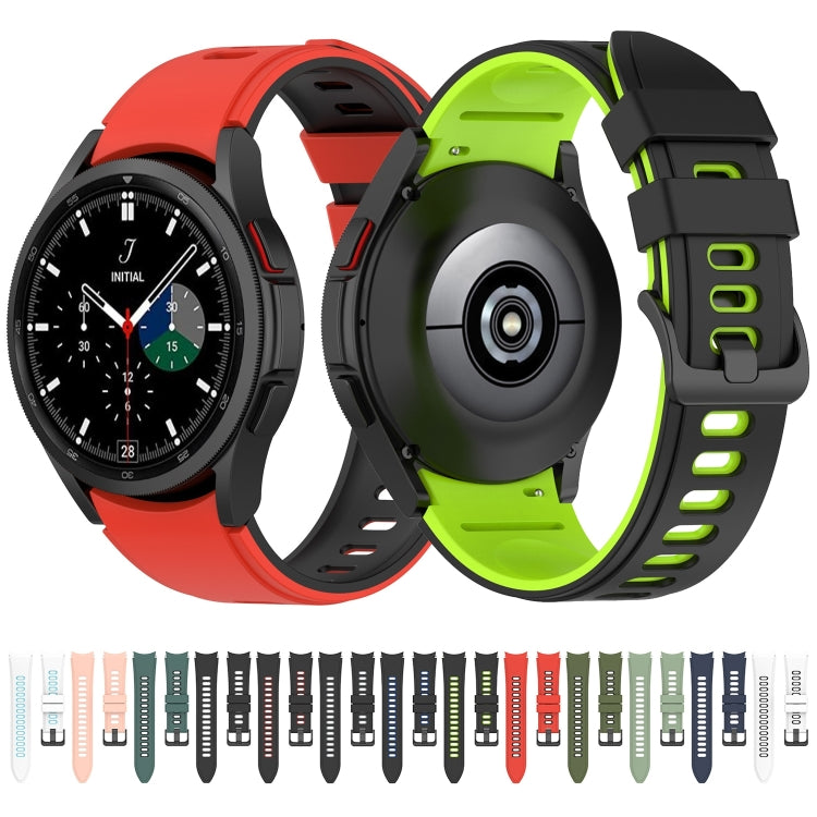 For Samsung Galaxy Watch5 Pro 45mm/5 44mm/5 40mm Two-color Silicone Strap Watch Band(White Black) - Watch Bands by buy2fix | Online Shopping UK | buy2fix