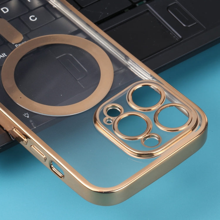 For iPhone 12 Pro Max MagSafe Electroplating Straight TPU Phone Case(Gold) by buy2fix