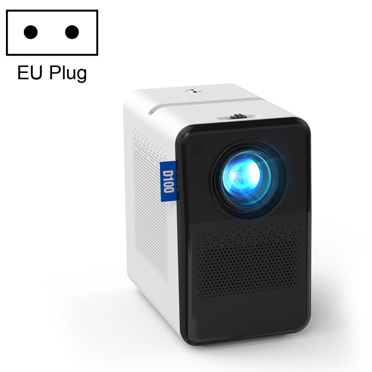 D100 180 ANSI Lumens Mini LED+LCD Smartphone Wireless Screen Mirroring Projector, Plug Type:EU Plug(White) - Mini Projector by buy2fix | Online Shopping UK | buy2fix