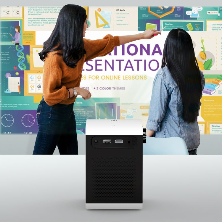 D110 180 ANSI Lumens Mini LED+LCD Smartphone Wireless Screen Mirroring Projector, Plug Type:AU Plug(White) by buy2fix