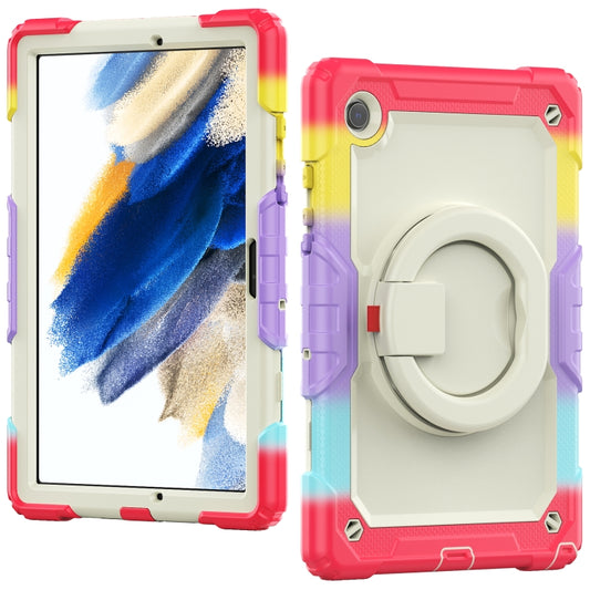 For Samsung Galaxy Galaxy Tab A8 Bracelet Holder Silicone + PC Tablet Case(Colorful Red) by buy2fix