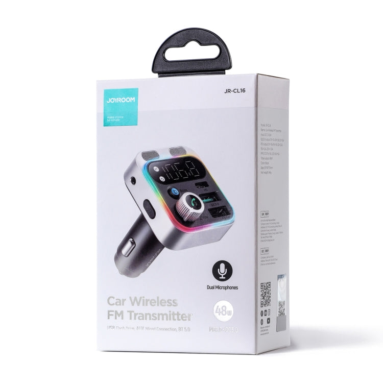 JOYROOM JR-CL16 48W Bluetooth 5.0 Car Wireless FM Transmitter(Silver) by JOYROOM