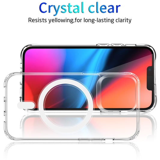 For iPhone 14 Pro Magsafe Magnetic Four Corner Airbags Phone Case(Transparent) by buy2fix
