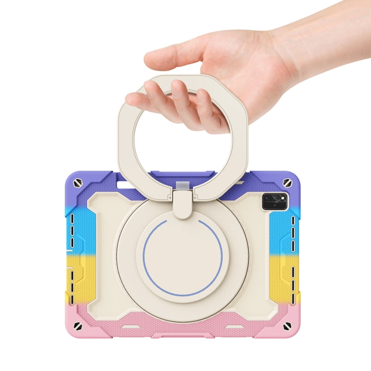 For Huawei MatePad Pro 12.6 2021 Armor Contrast Color Silicone + PC Tablet Case(Colorful Pink) by buy2fix