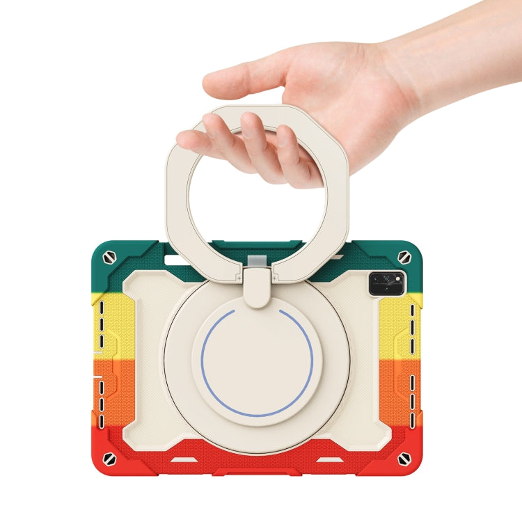 For Huawei MatePad Pro 12.6 2021 Armor Contrast Color Silicone + PC Tablet Case(Colorful Red) by buy2fix